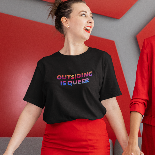 Outsiding Is Queer Tee - Mountains