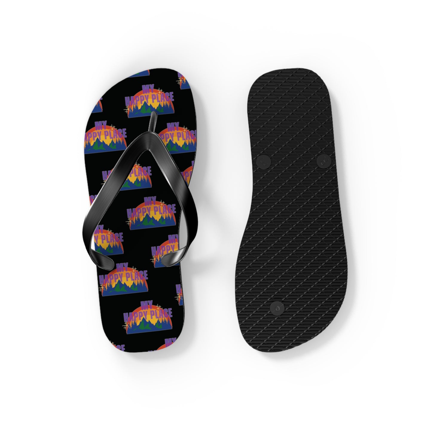 Happy Place Flip Flops in Black