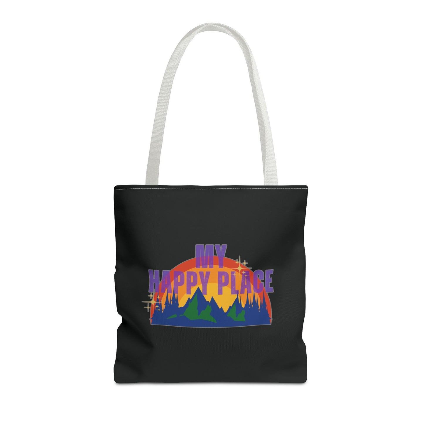 Happy Places Tote Bag in Black