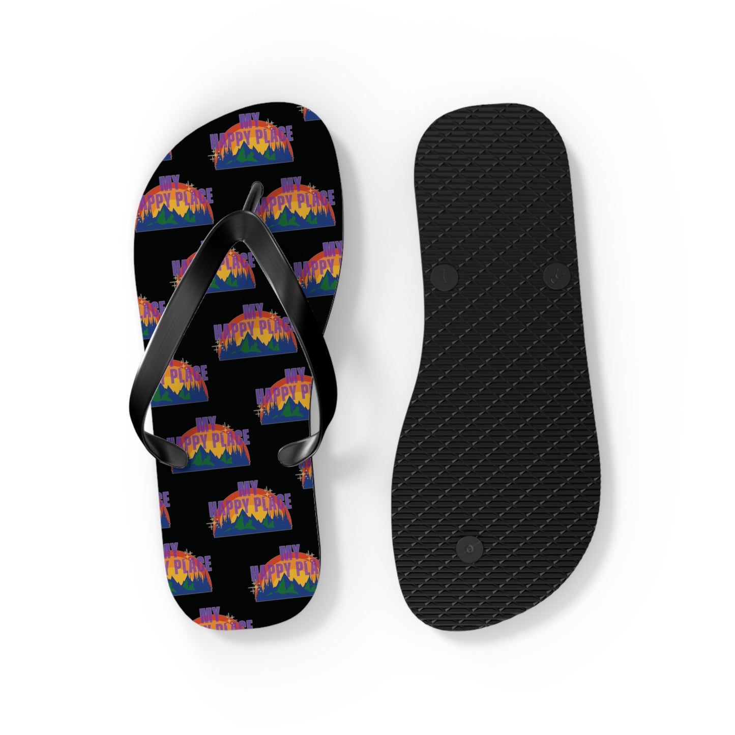 Happy Place Flip Flops in Black