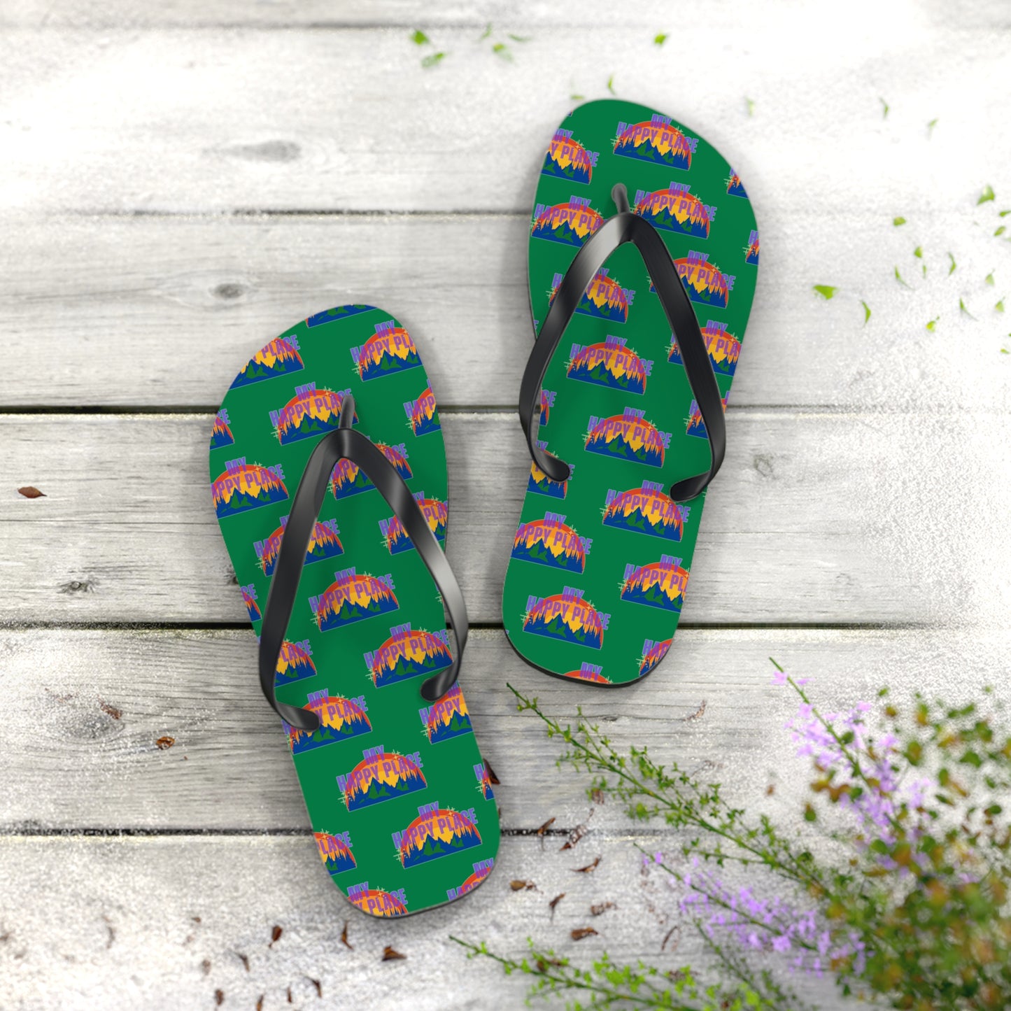 Happy Place Flip Flops in Green