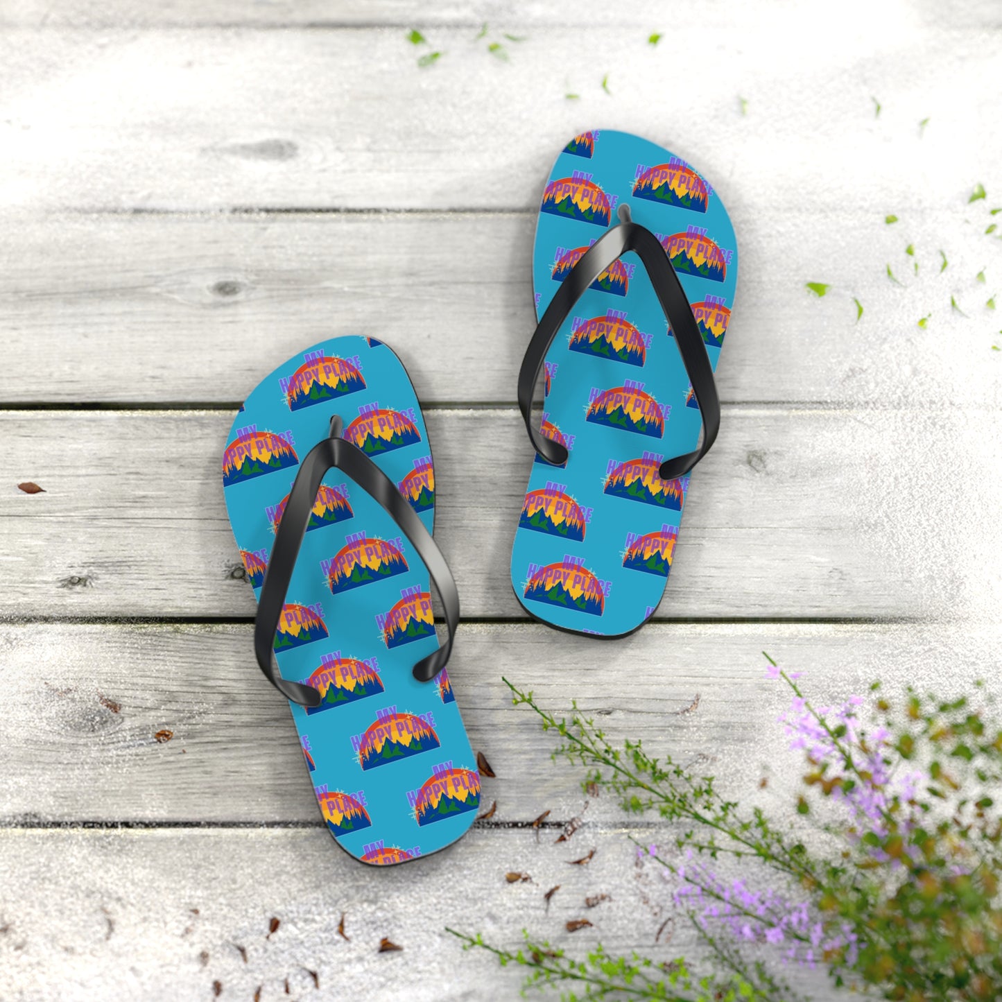 Happy Place Flip Flops in Turquoise