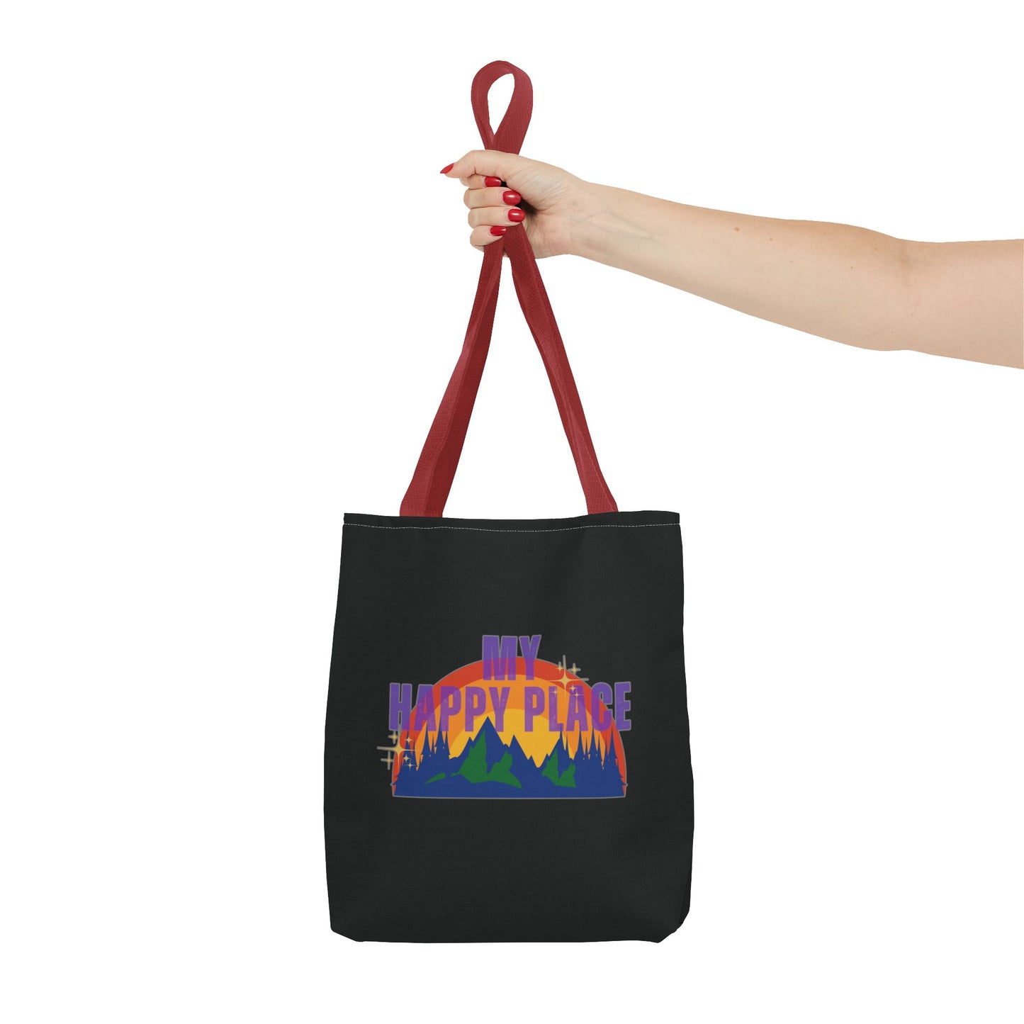 Happy Places Tote Bag in Black