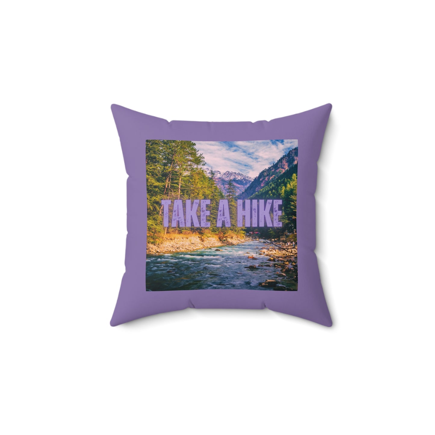 Take A Hike Square Pillow in Purple