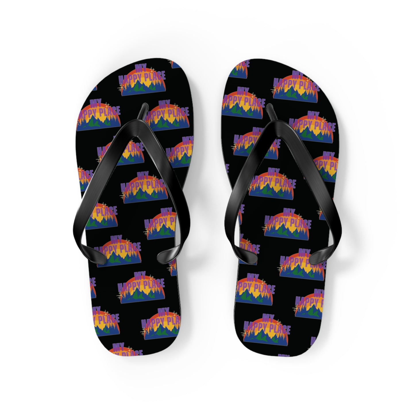 Happy Place Flip Flops in Black