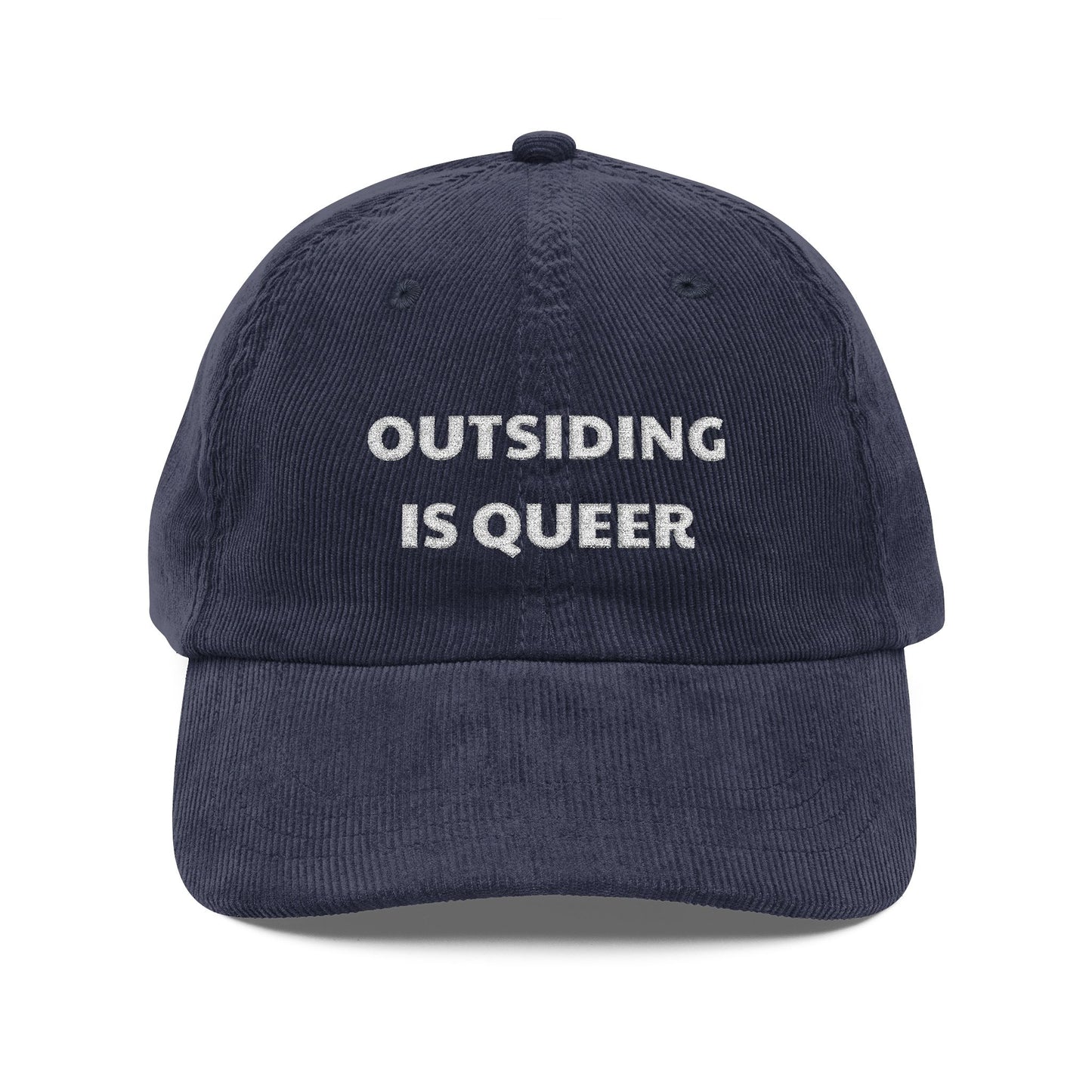 Outsiding is Queer Embroidered Corduroy Cap