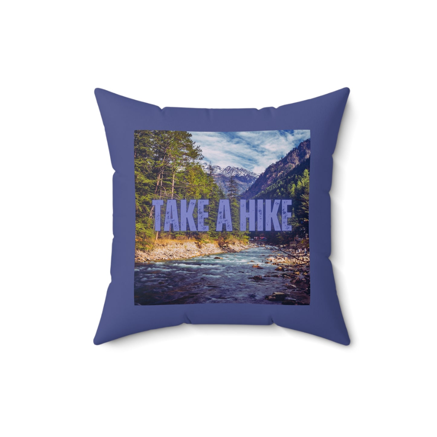 Take A Hike Square Pillow in Navy