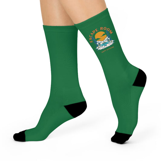 Escape Room Crew Socks in Green