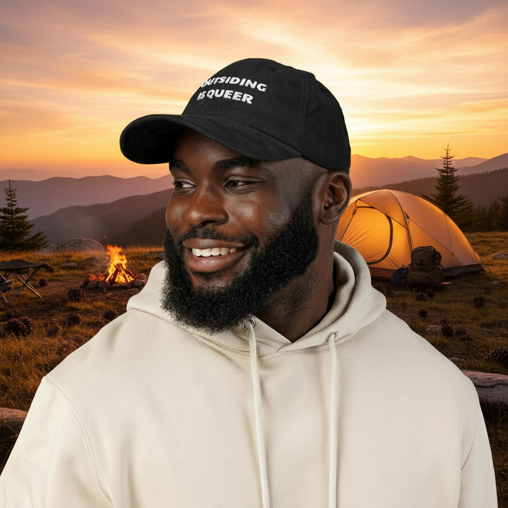 Outsiding is Queer Embroidered Corduroy Cap