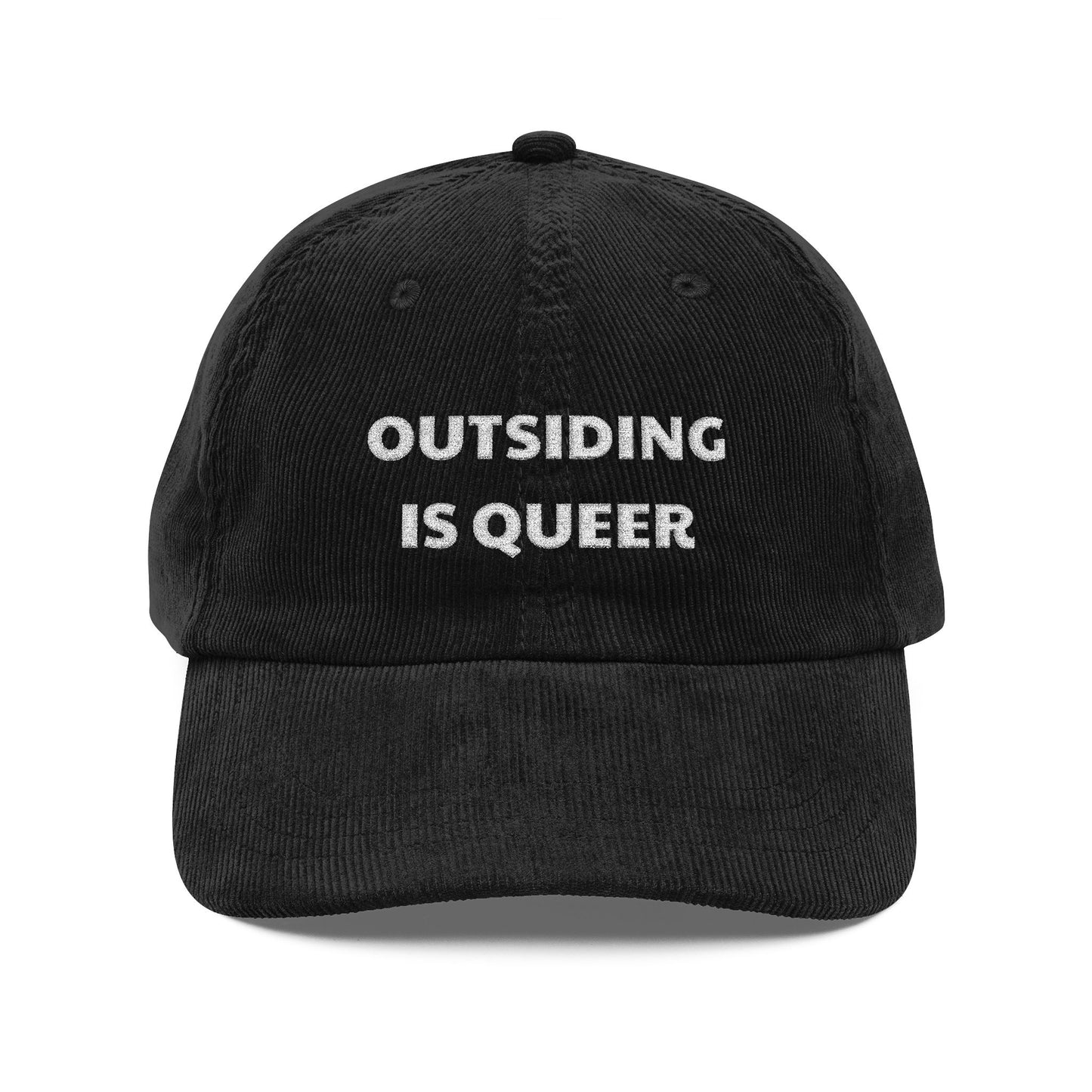 Outsiding is Queer Embroidered Corduroy Cap
