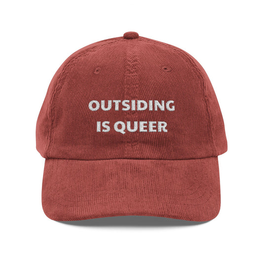 Outsiding is Queer Embroidered Corduroy Cap