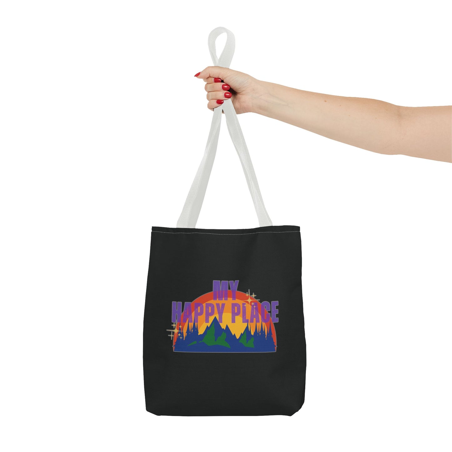 Happy Places Tote Bag in Black