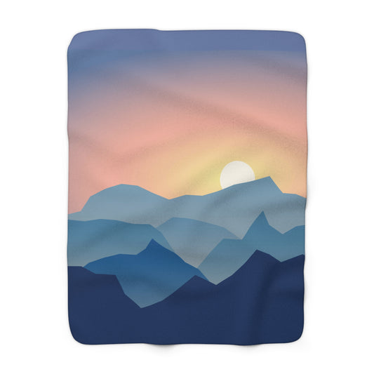 Sunrise Graphic Sherpa Fleece Blanket