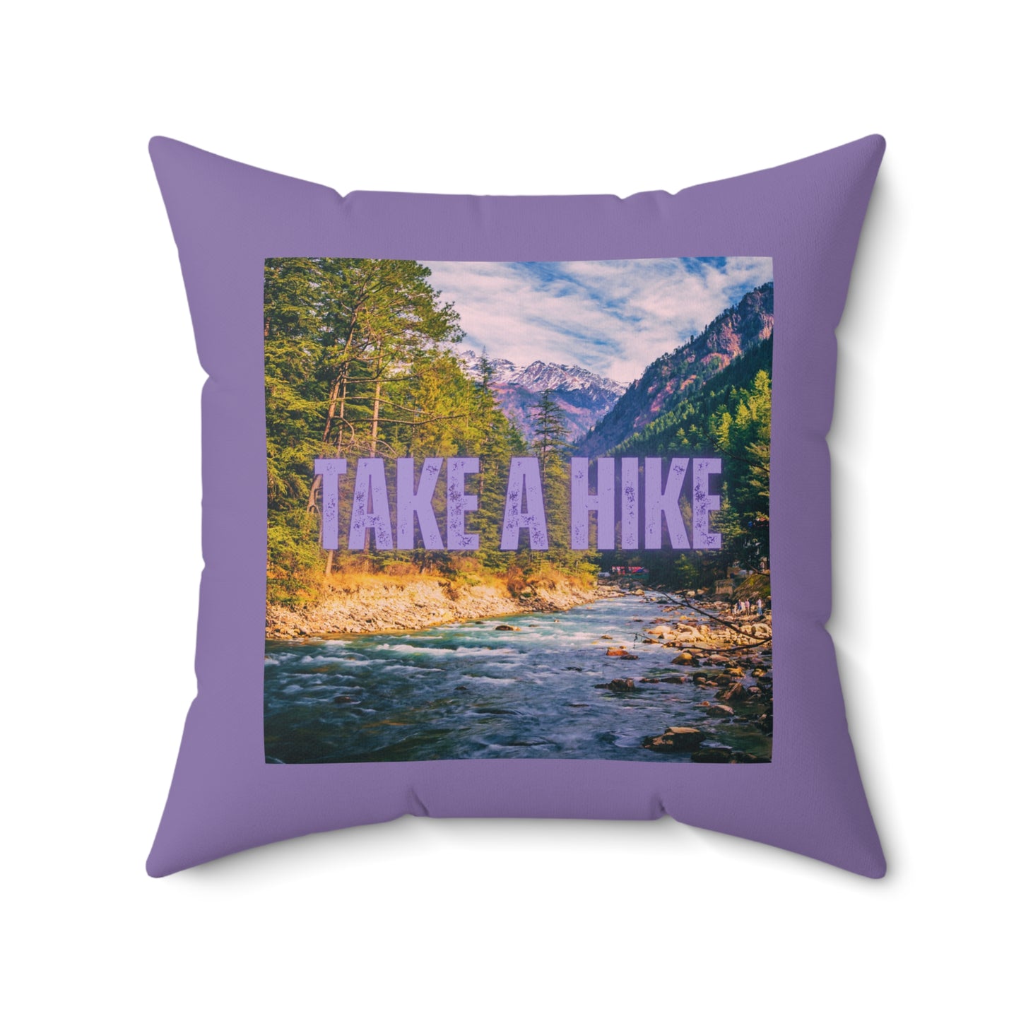 Take A Hike Square Pillow in Purple