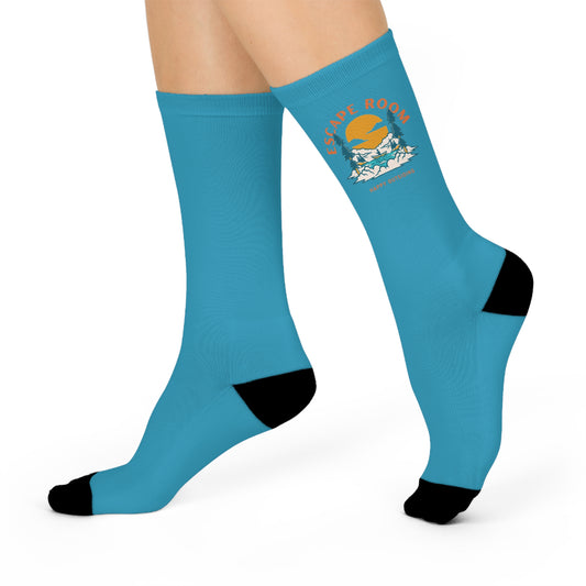 Escape Room Crew Socks in Turquoise