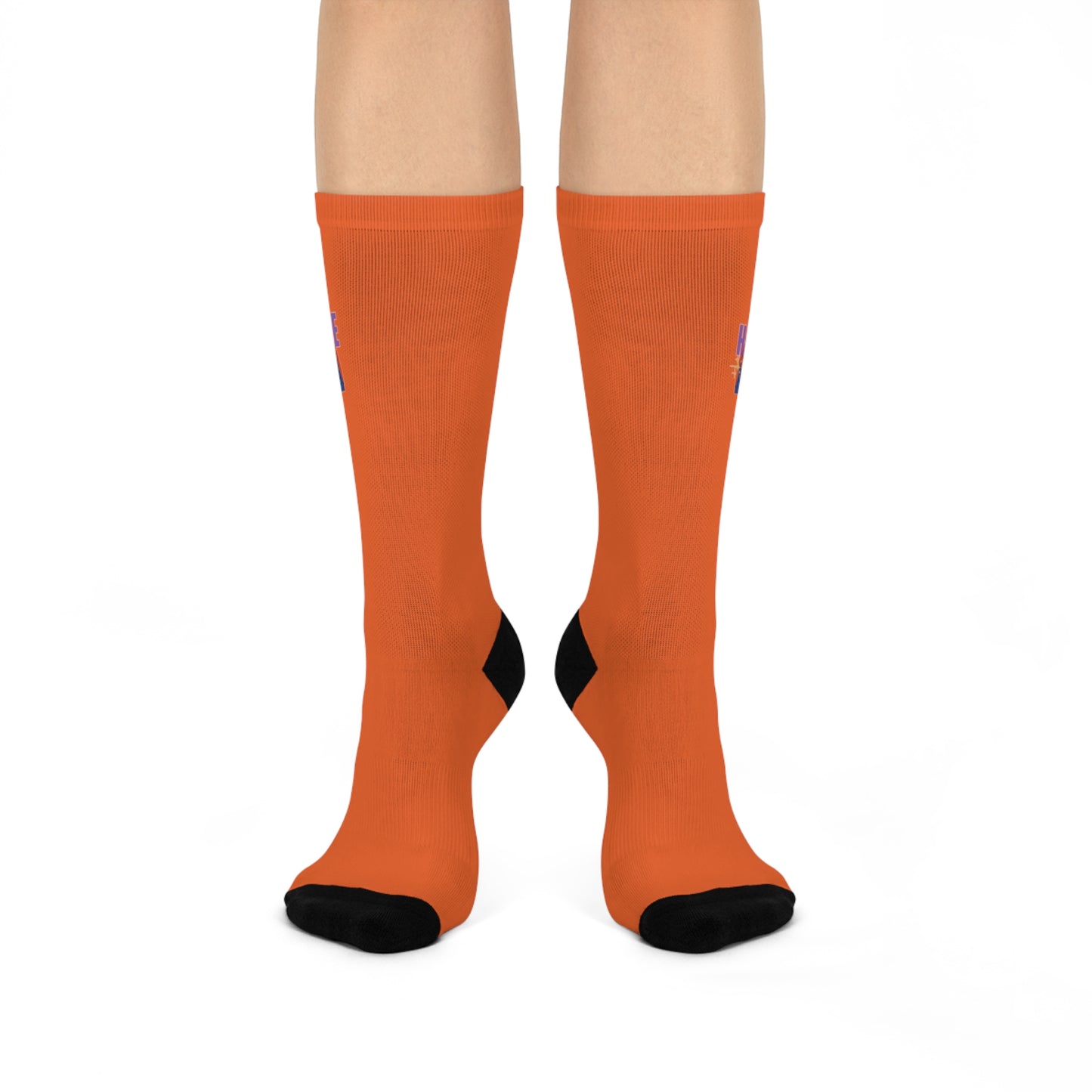 Happy Place Crew Socks in Orange