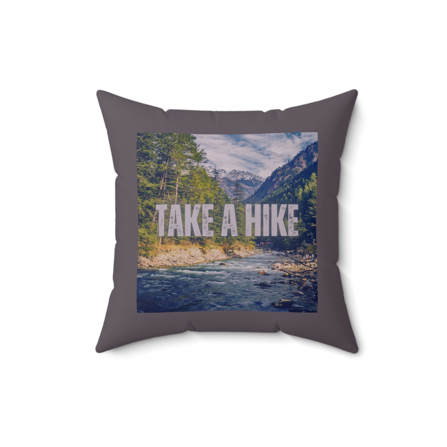 Take A Hike Square Pillow in Chocolate