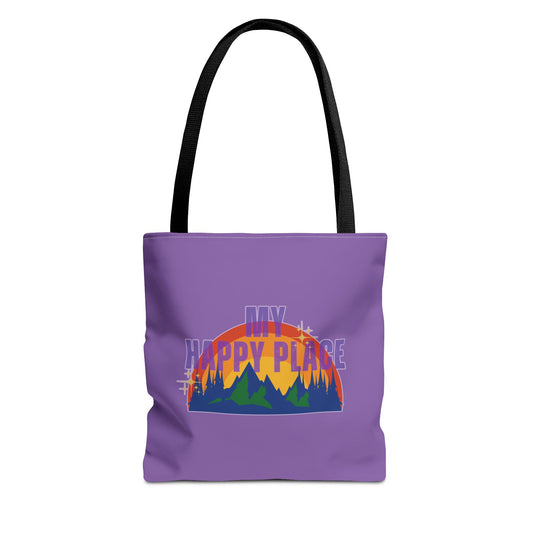 Happy Places Tote Bag in Purple