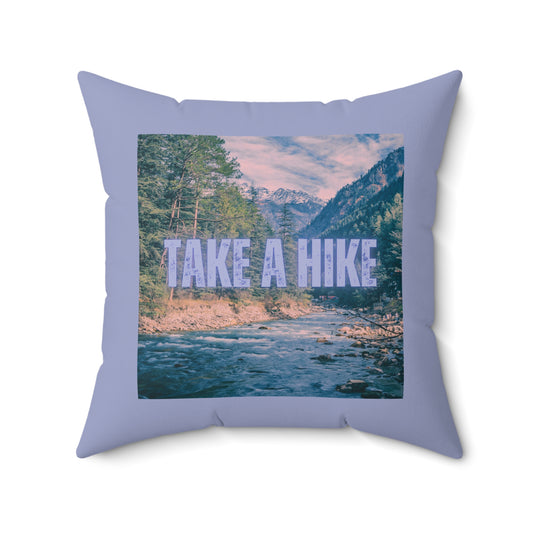 Take A Hike Square Pillow in Light Purple