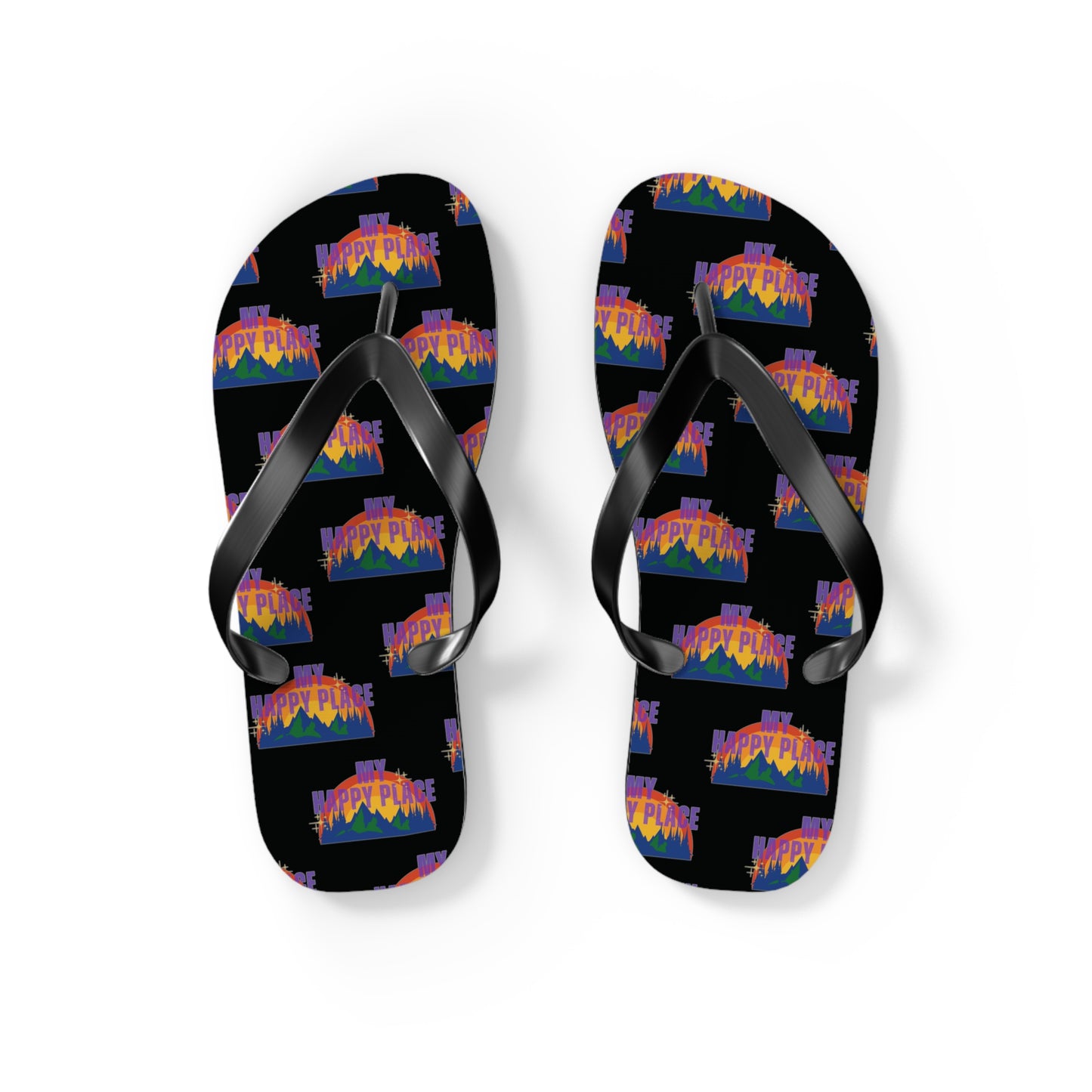 Happy Place Flip Flops in Black