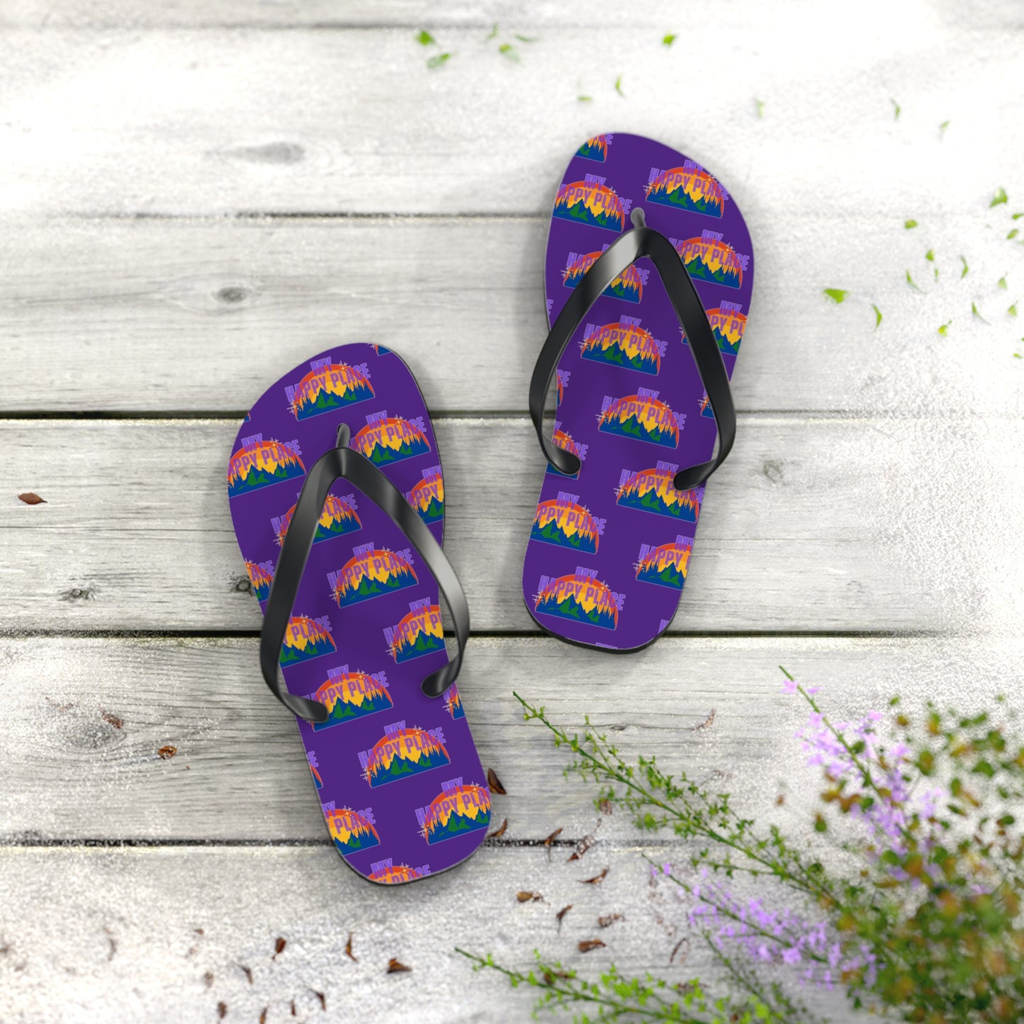 Happy Place Flip Flops in Purple