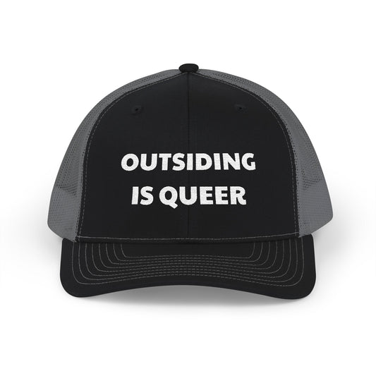 Outsiding is Queer Embroidered Snapback Trucker Cap