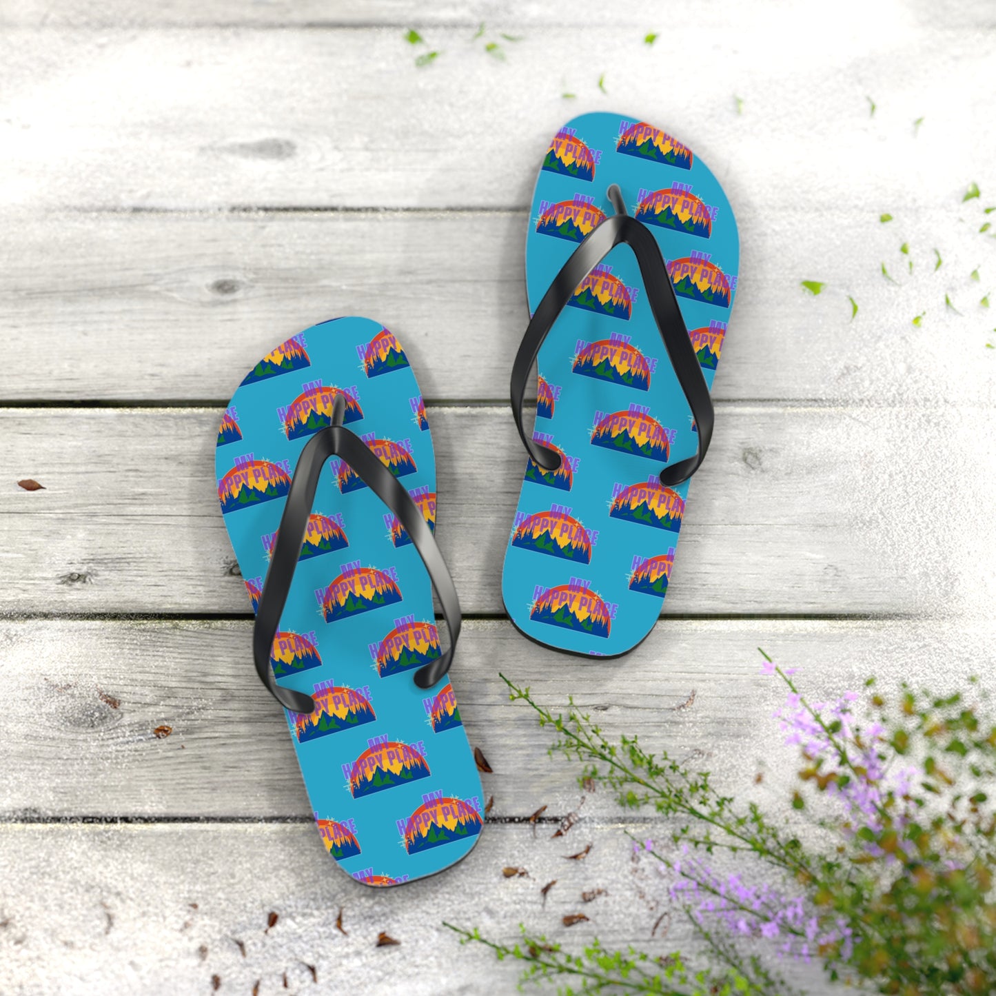 Happy Place Flip Flops in Turquoise