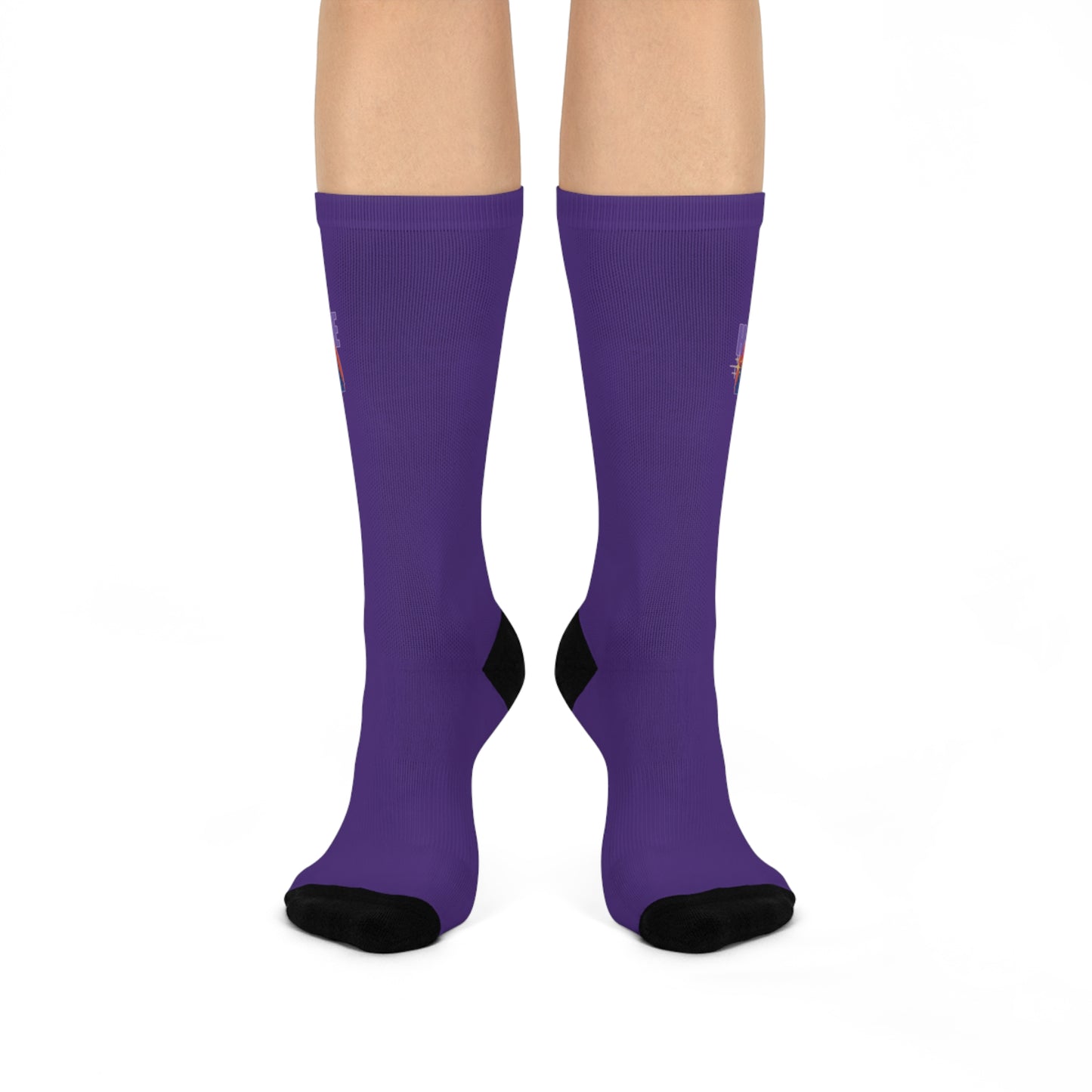 Happy Place Crew Socks in Purple