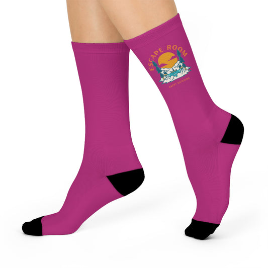 Escape Room Crew Socks in Pink