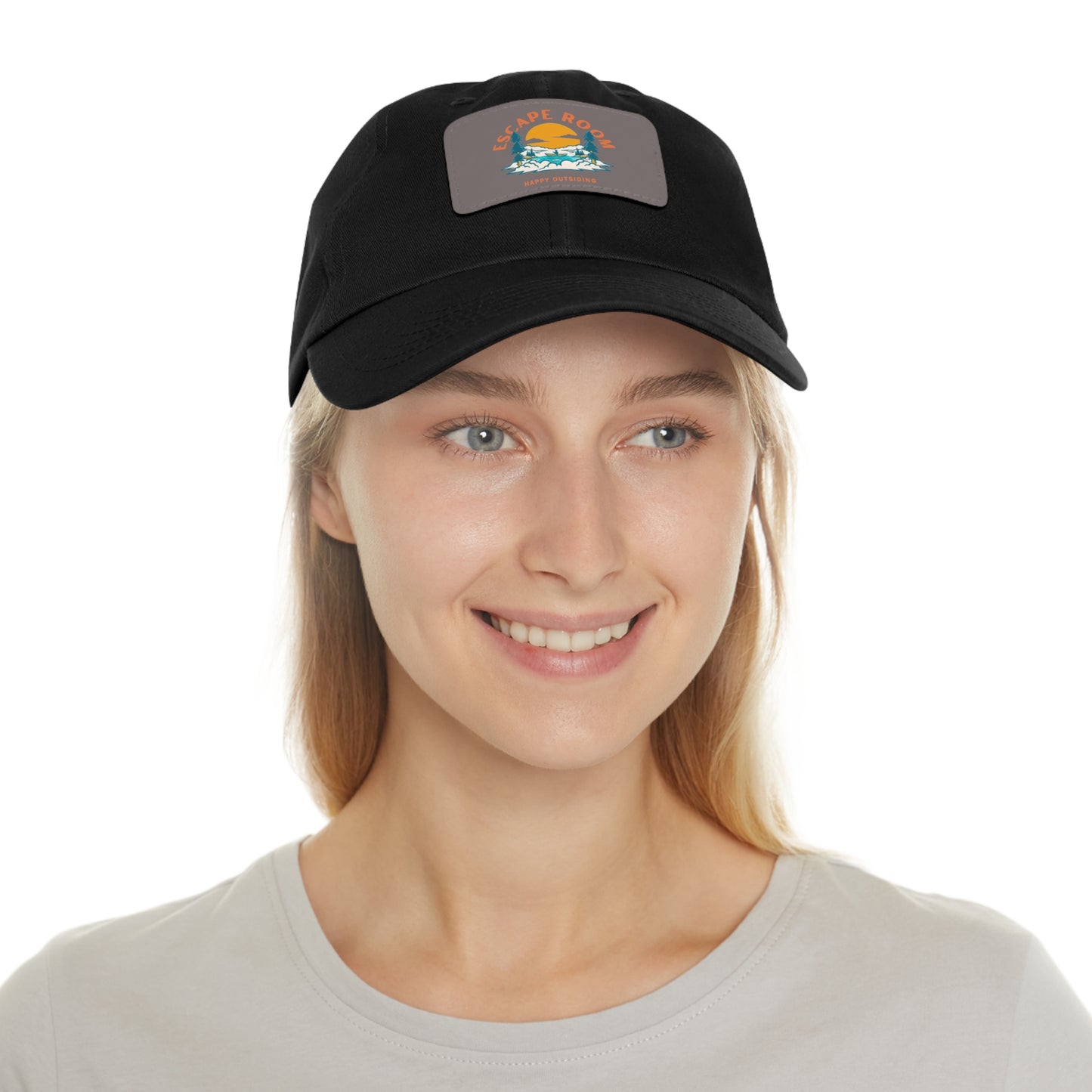 Escape Room Dad Hat with Rectangular Leather Patch