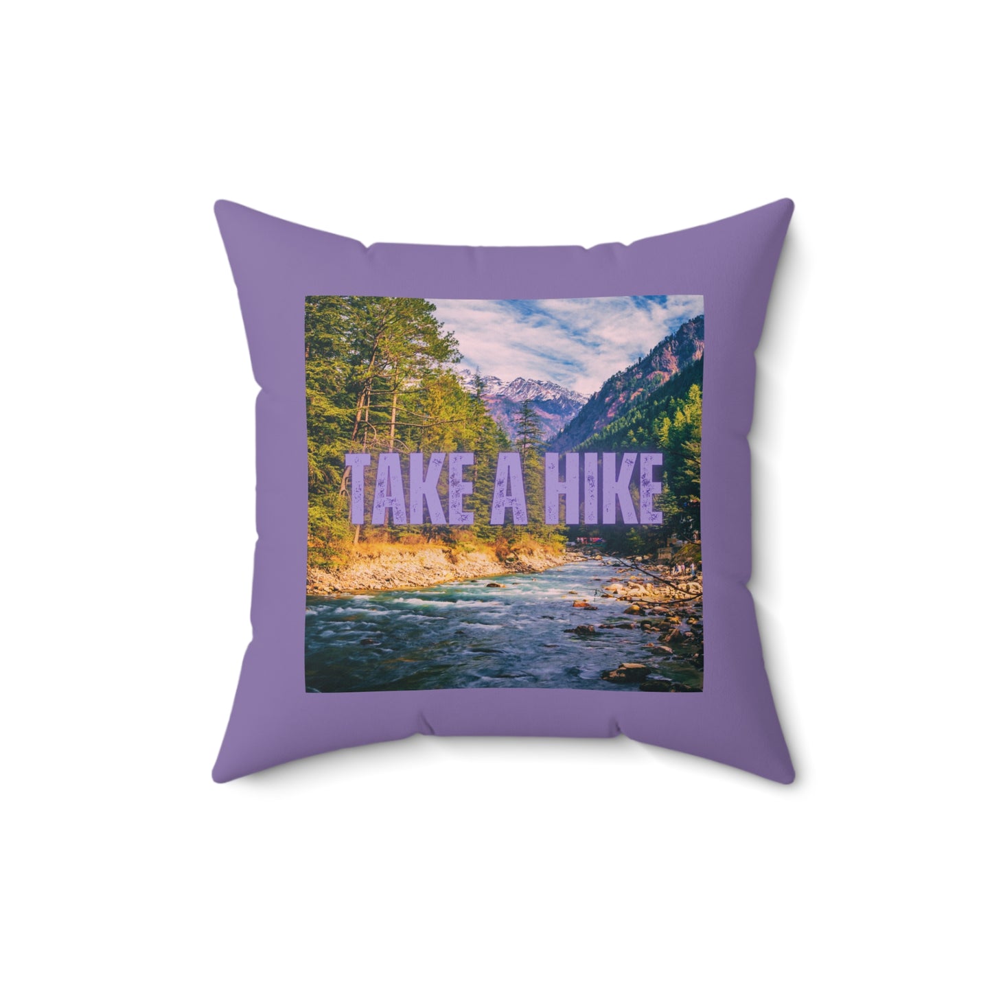 Take A Hike Square Pillow in Purple