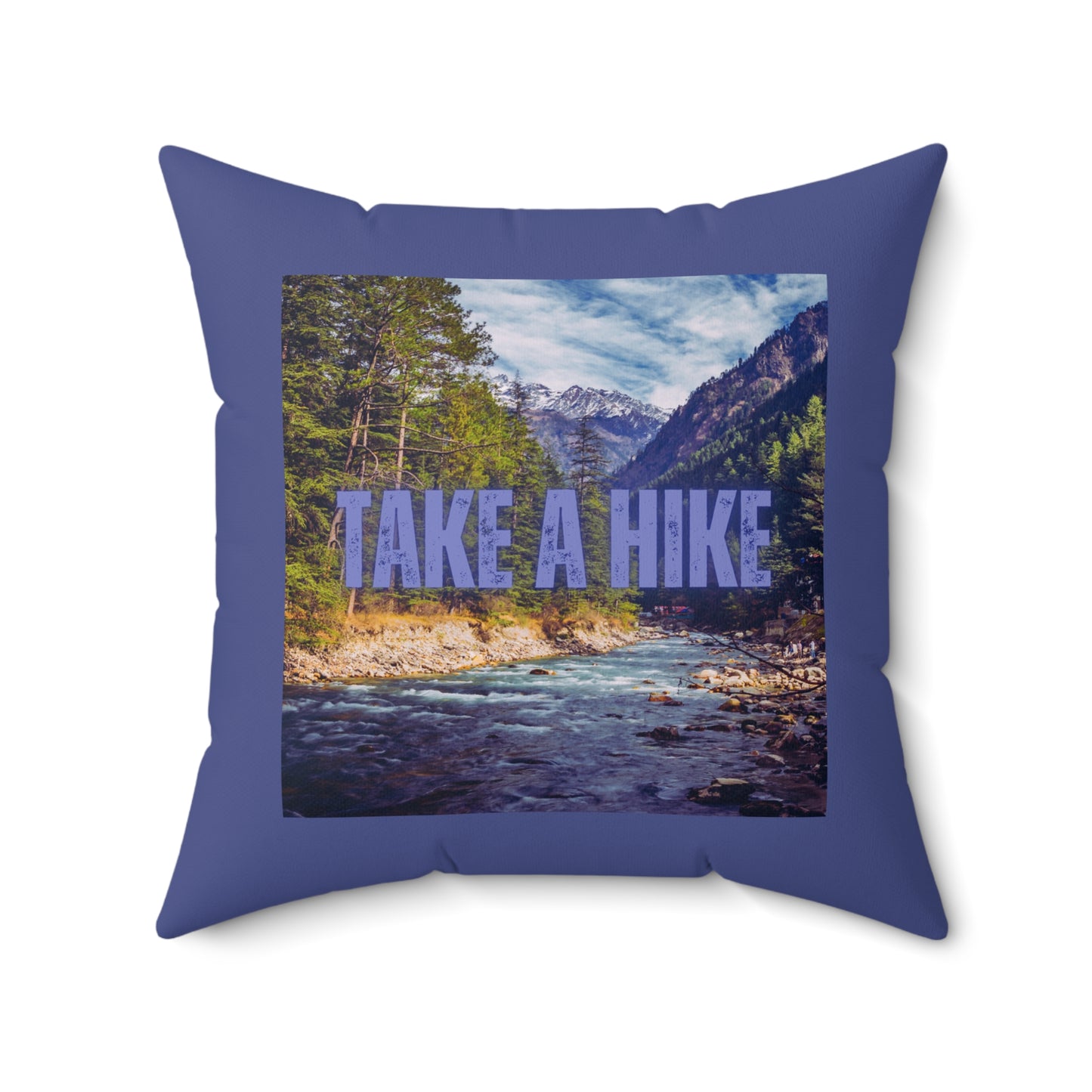 Take A Hike Square Pillow in Navy