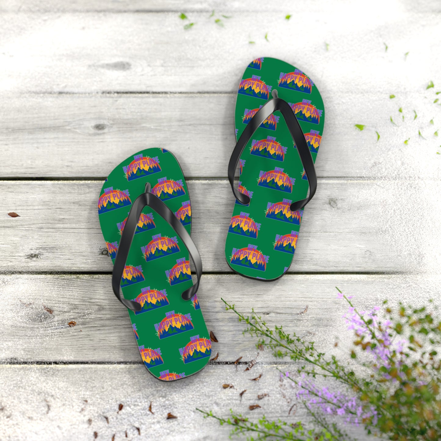 Happy Place Flip Flops in Green