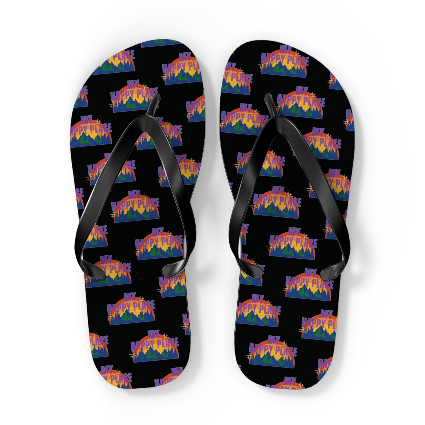 Happy Place Flip Flops in Black