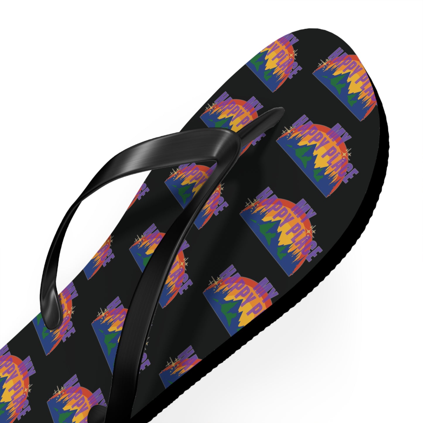 Happy Place Flip Flops in Black