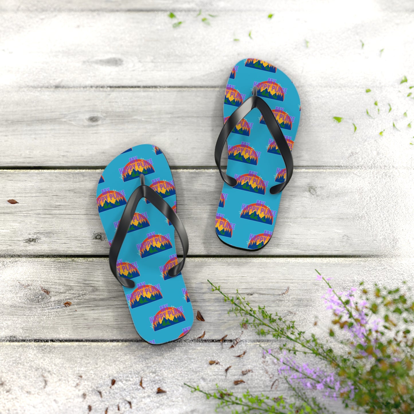 Happy Place Flip Flops in Turquoise