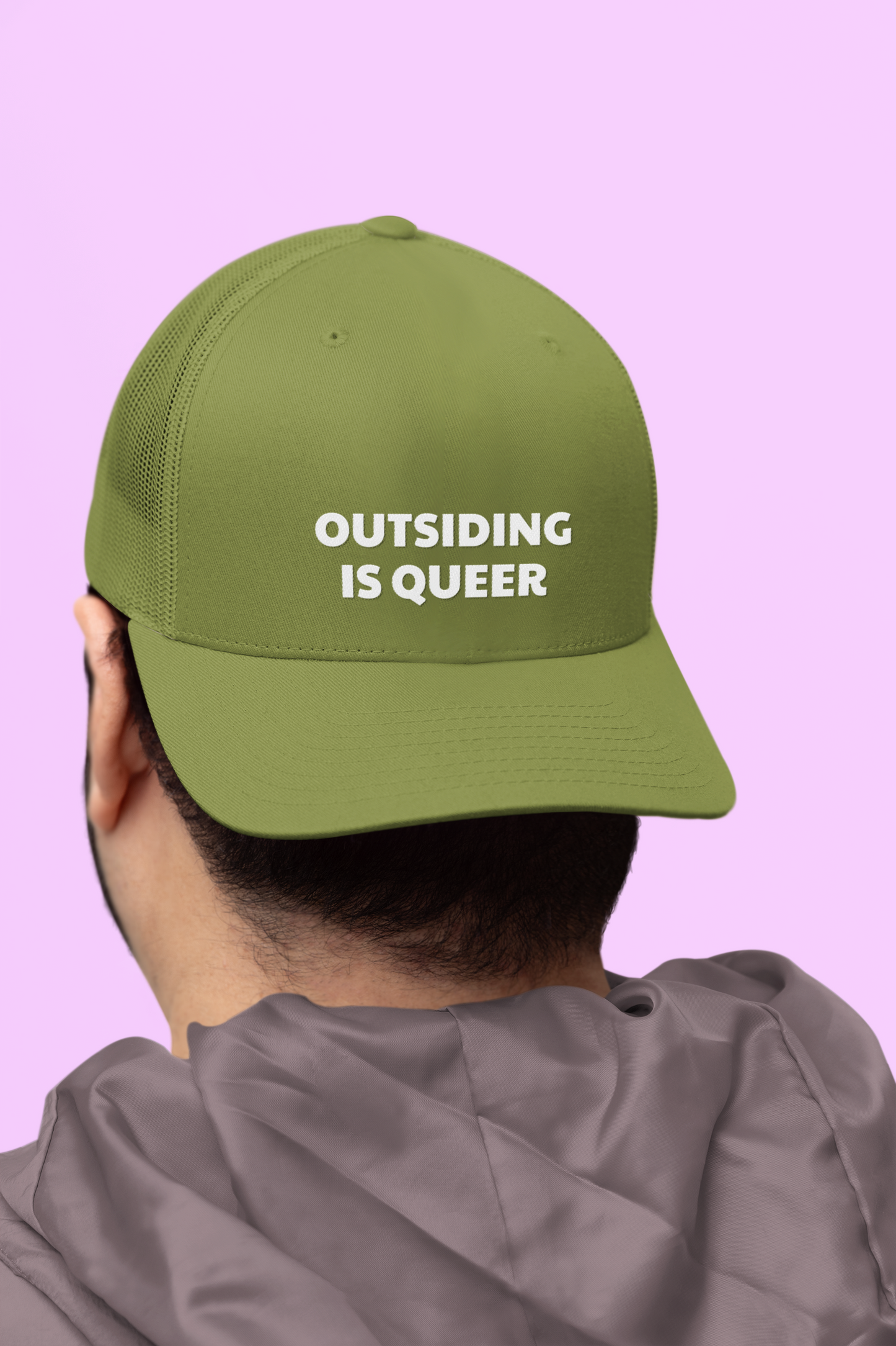 Outsiding is Queer Embroidered Snapback Trucker Cap