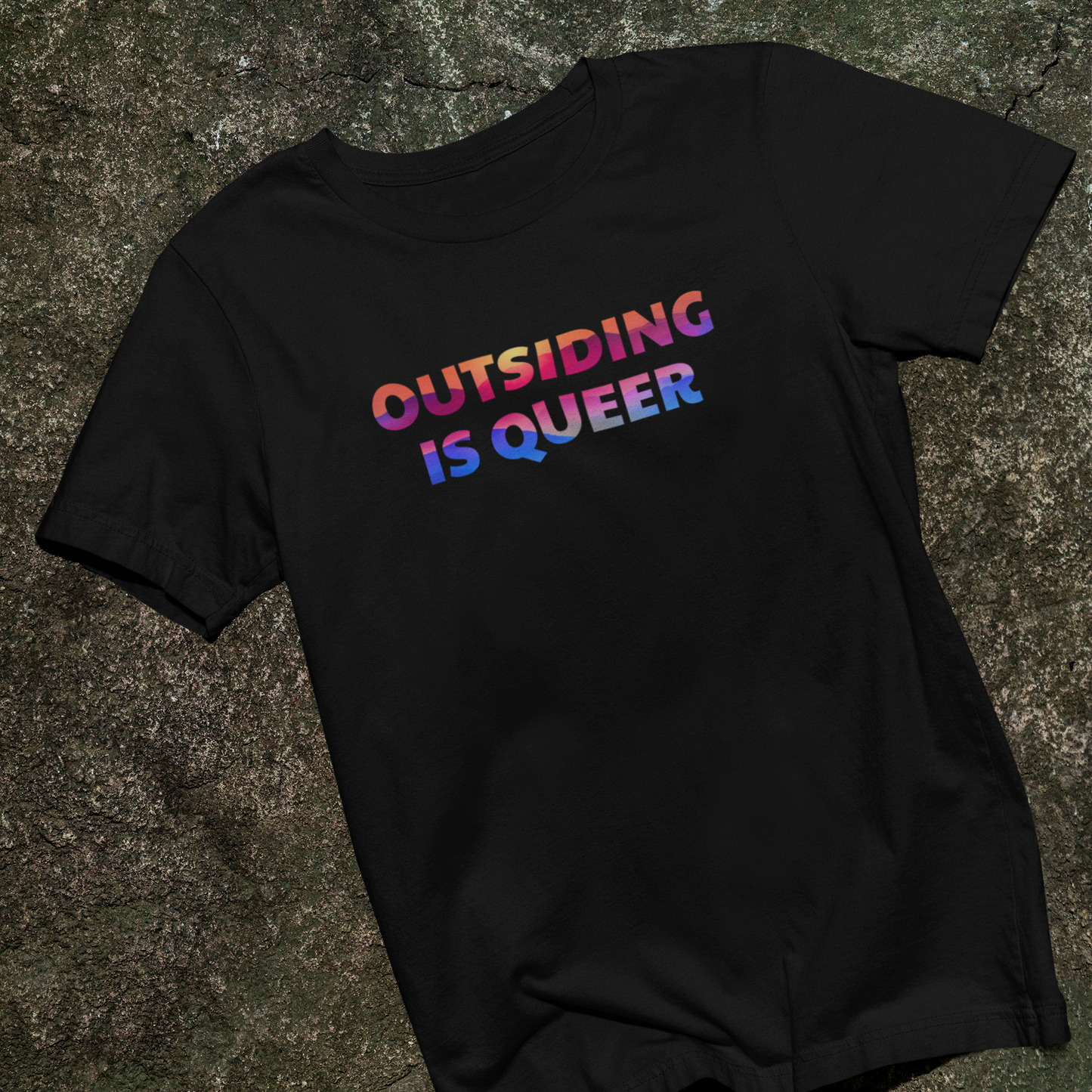 Outsiding Is Queer Tee - Mountains