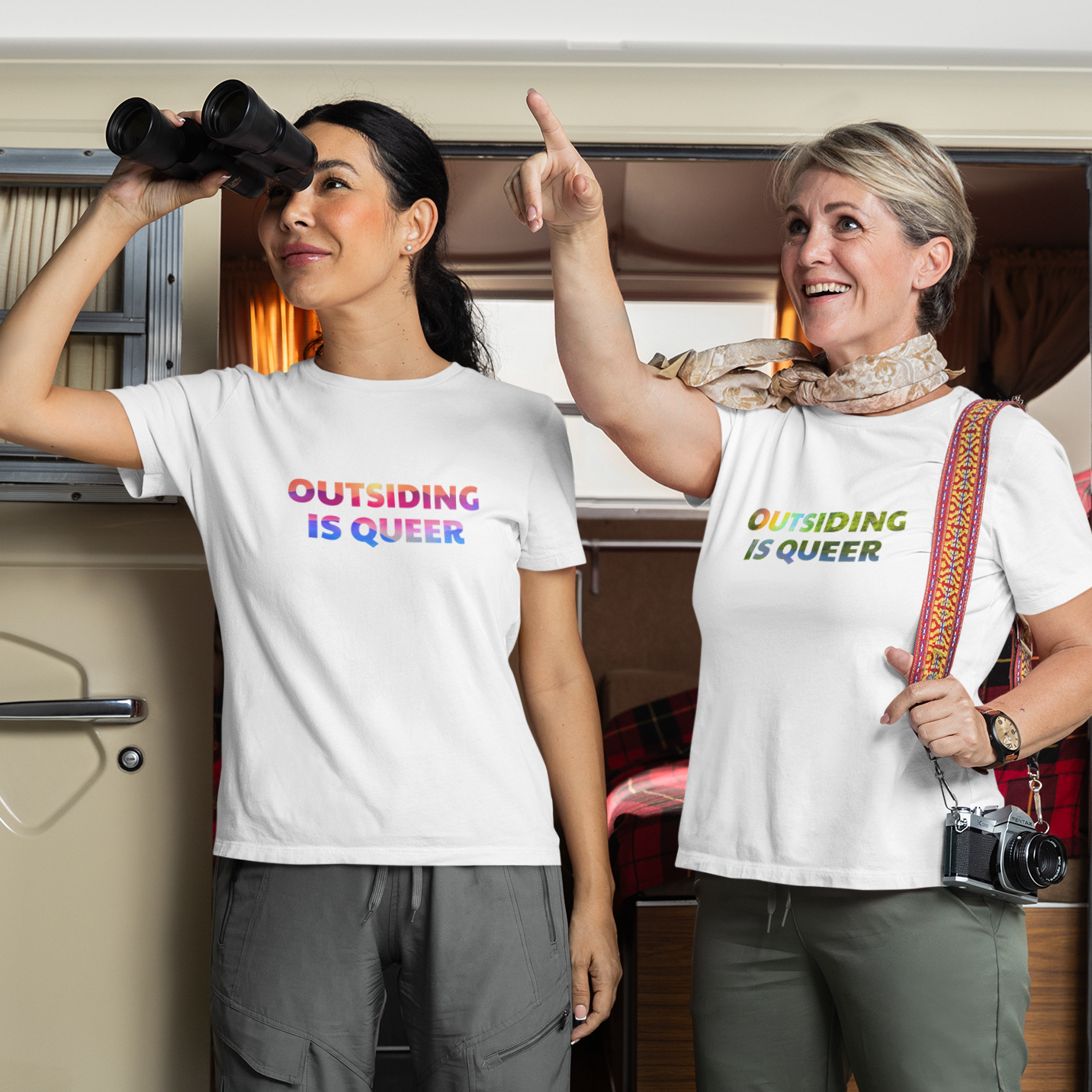 Outsiding Is Queer Tee - Mountains