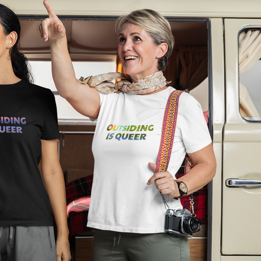 Outsiding Is Queer Tee - Rainbow