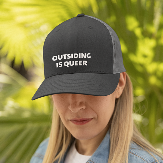 Outsiding is Queer Embroidered Snapback Trucker Cap